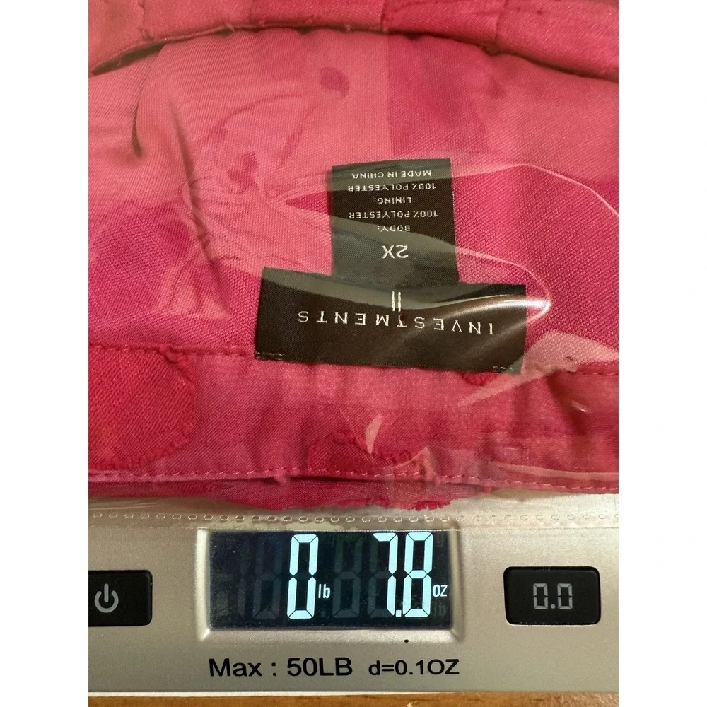 Investments II Top Women's 2X Pink Crew Neck Short Sleeve Floral Appliqué Casual - Picture 8 of 8